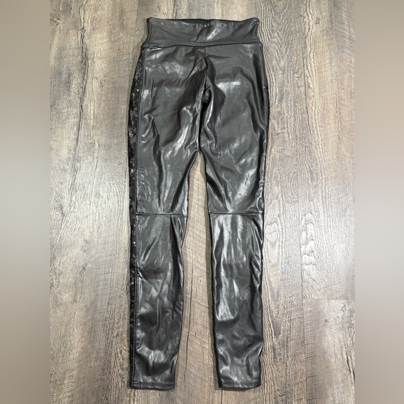 SPANX Faux Leather Sequin Leggings - Picture 3 of 6